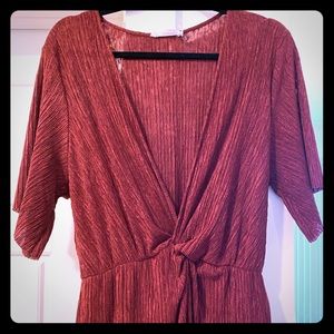 Maroon midi dress